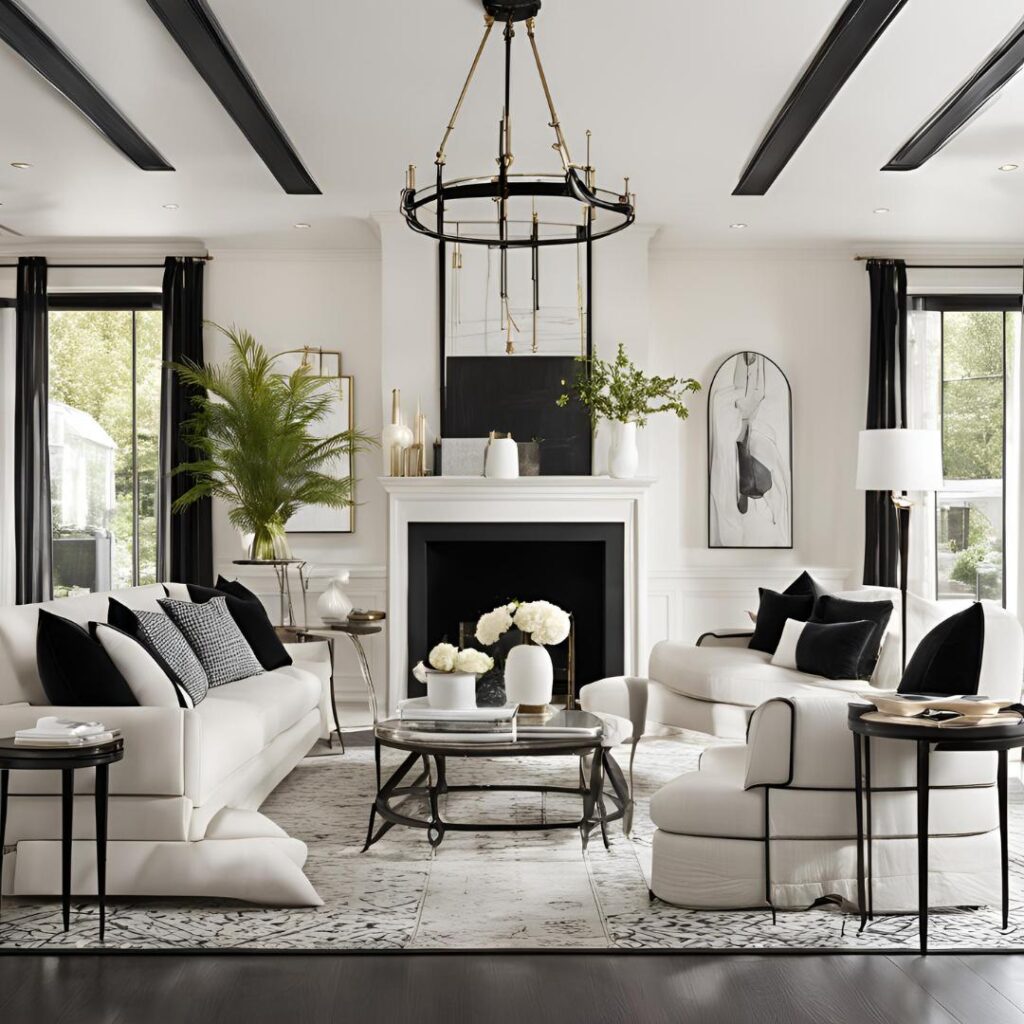 Timeless Living Room Decor Ideas with Black and White