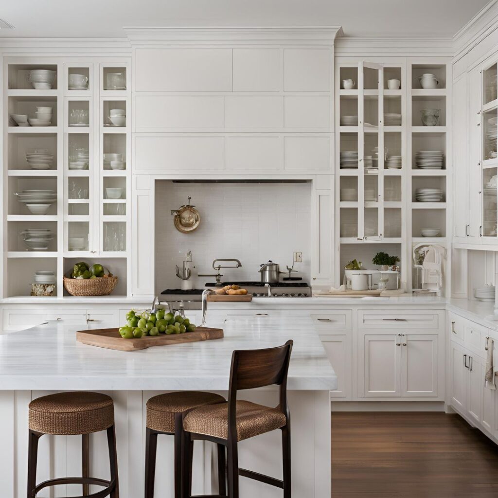 Open Shelving with Paneled Cabinets