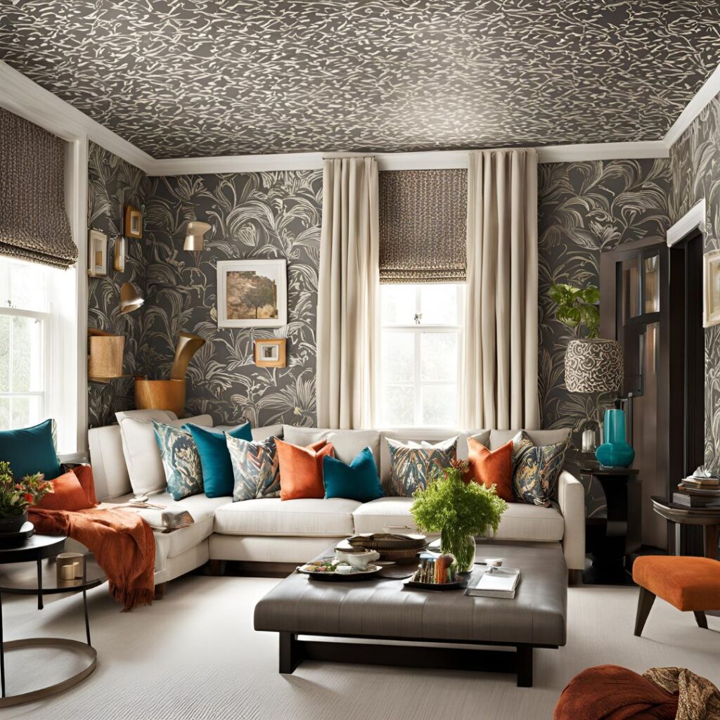 Wallpaper the Ceiling for a Bold Look