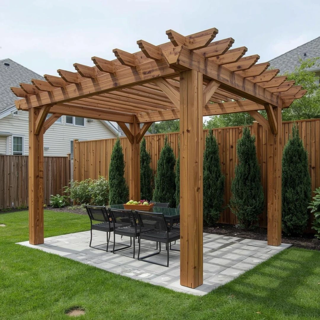 Wooden Pergola Design Tricks to Add Height in Small Yards Wooden Pergola Design Tricks to Add Height in Small Yards
