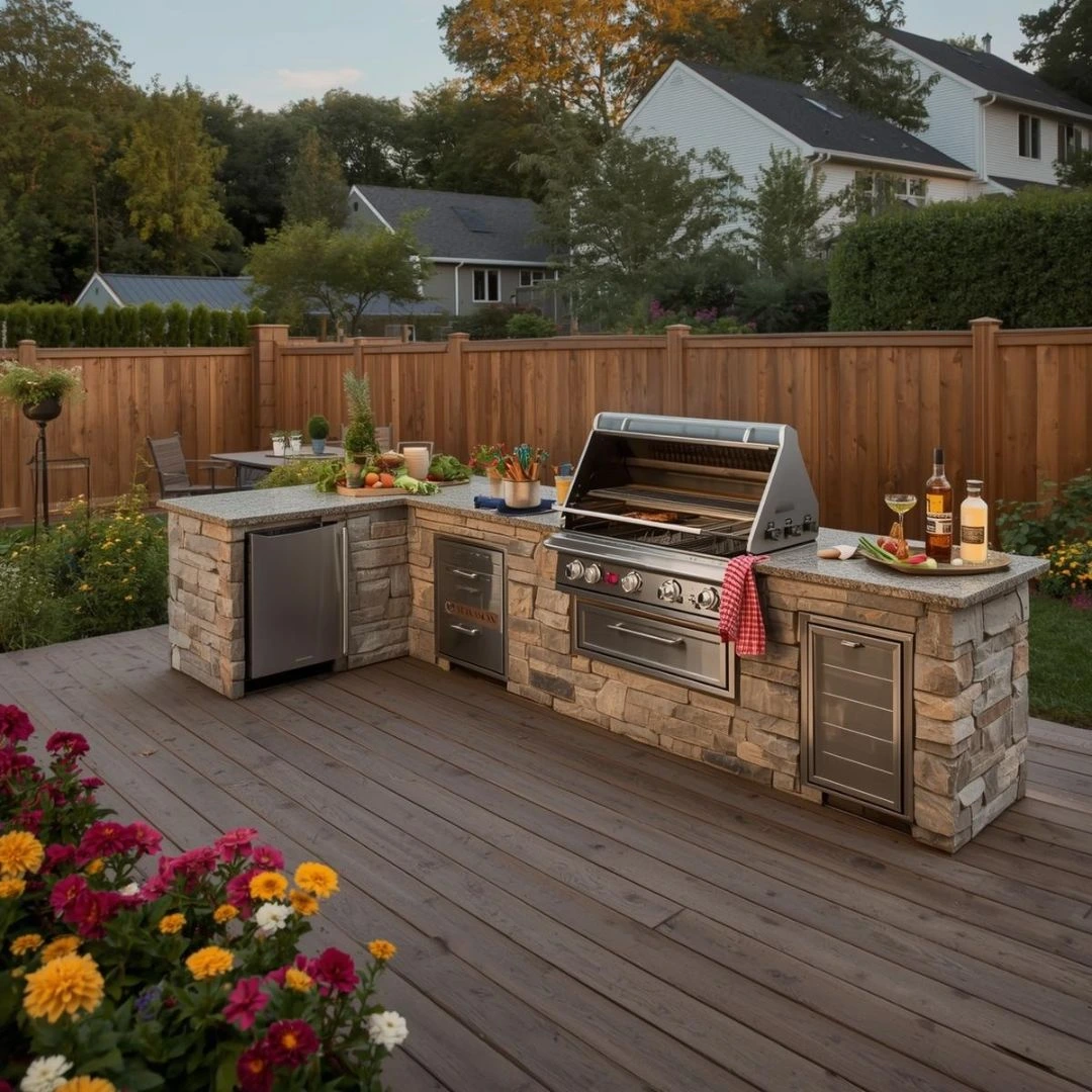 Built-In BBQ Station with Smart Storage