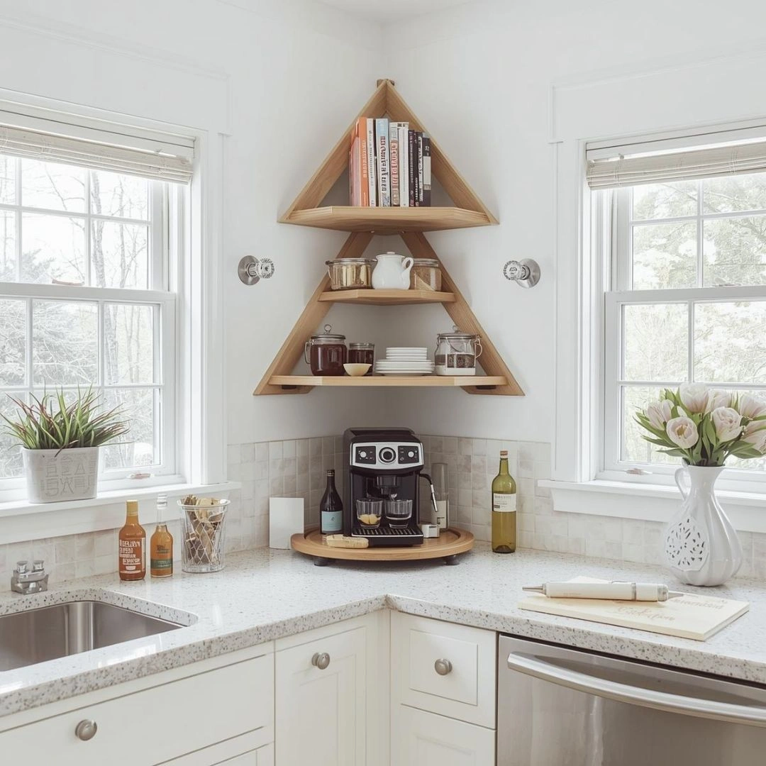 Corner Coffee Stations That Use “Dead Space”