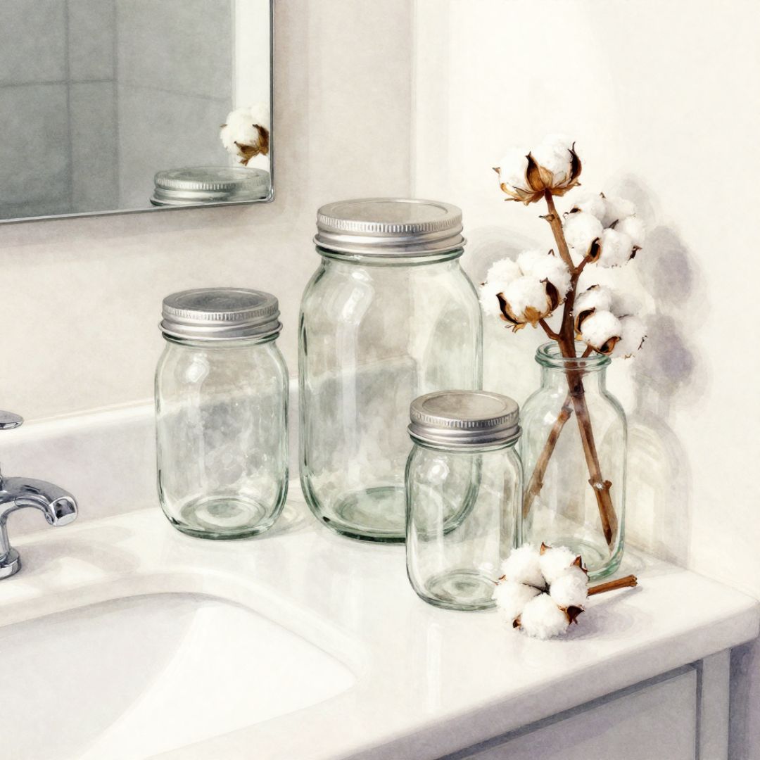Glass Jar Decor Ideas for Bathroom Vanities That Feel Clean & Chic