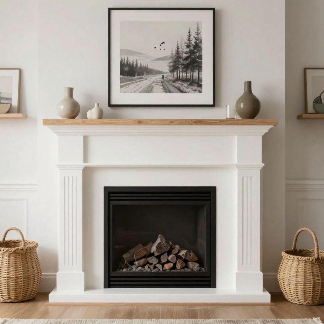 Styling a Modern Fireplace Mantel for Real Life (Kids, Pets, Mess Included)