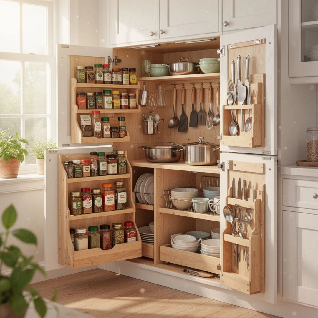 Use Cabinet Doors for Hidden Storage