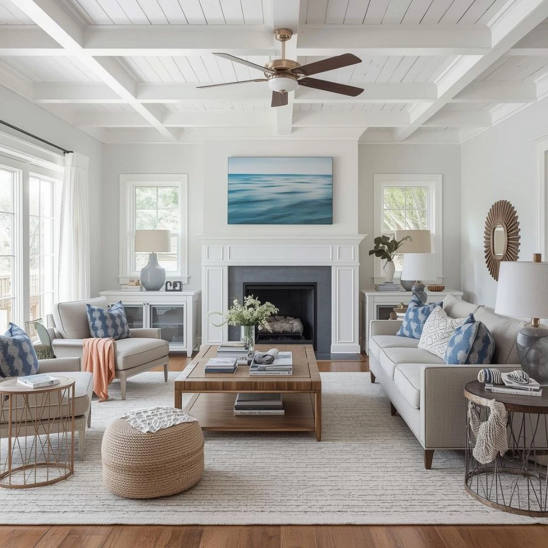 modern coastal living room ideas on a budget that mix old and new beautifully