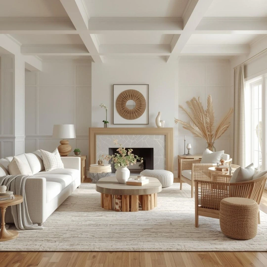 modern coastal living room ideas on a budget using texture instead of expensive decor