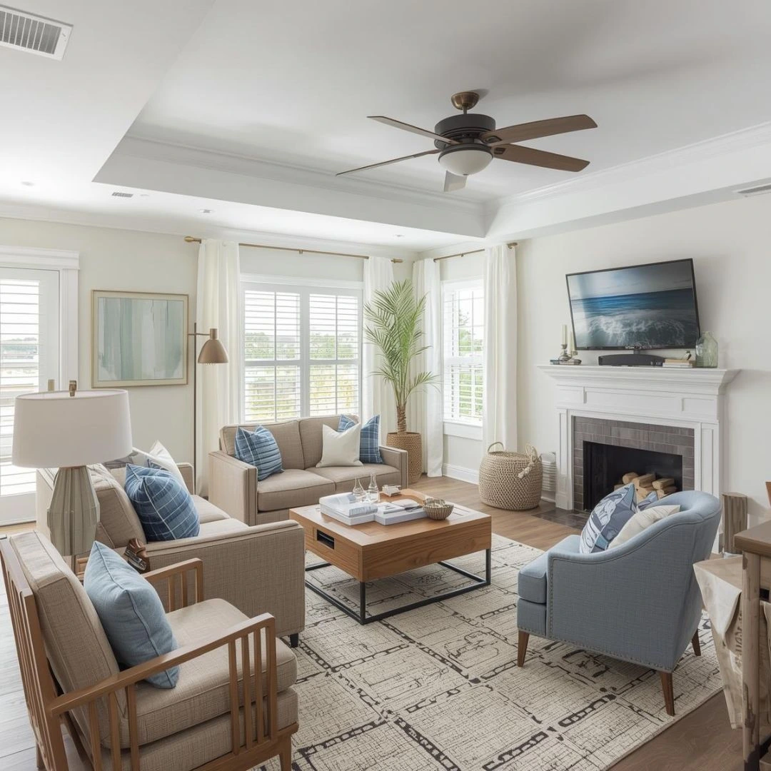 modern coastal living room ideas on a budget with DIY upgrades that look custom