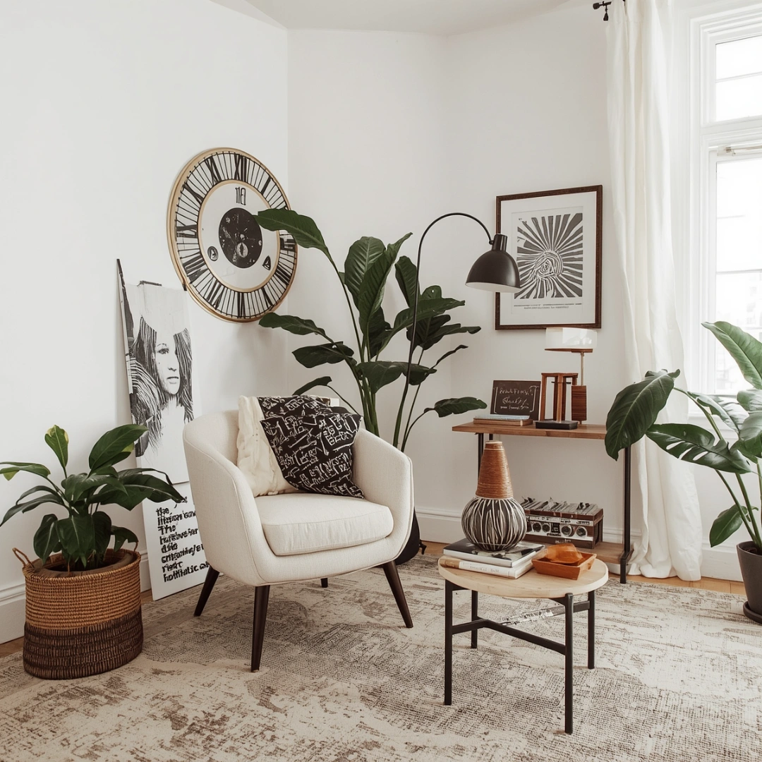 Add a Unique Statement Piece for a Creative Living Room Corner Design