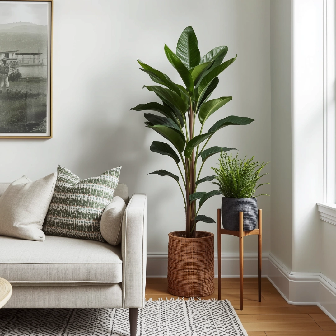 Decorate Empty Living Room Corners with Indoor Plants for a Fresh and Natural Look