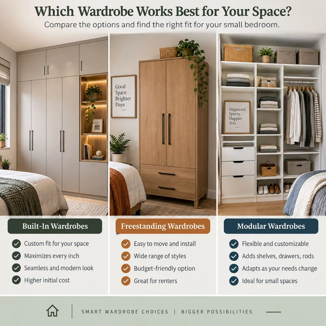 Built In vs. Freestanding vs. Modular Wardrobes Built-In vs. Freestanding vs. Modular Wardrobes