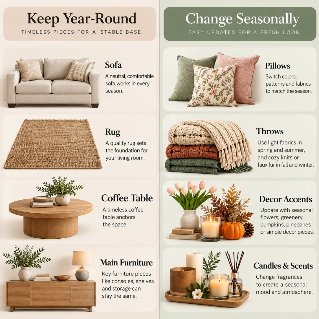 What to Keep Year-Round vs. What to Change Seasonally