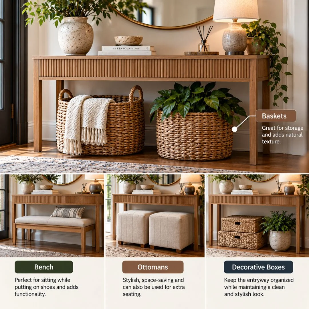 What to Put Under an Entryway Console Table